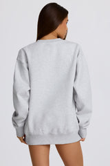 Oversized Crew Neck Sweatshirt in Heather Grey