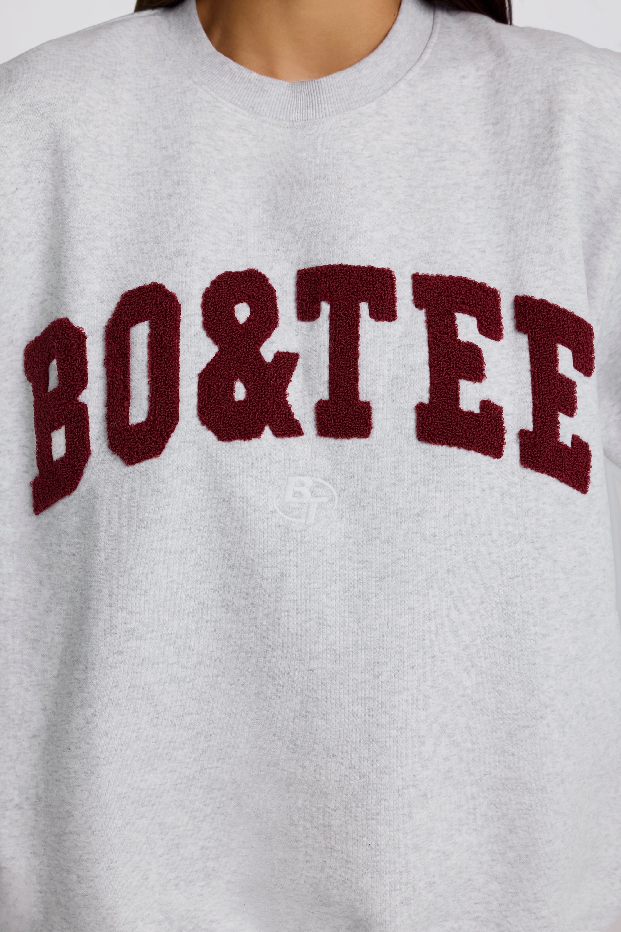 Oversized Crew Neck Sweatshirt in Heather Grey