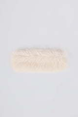 Faux-Fur Headband in Ice White
