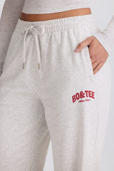 Mid-Rise Wide-Leg Joggers in Grey Marl