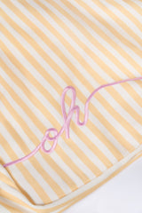 Oversized Canvas Tote Bag in Lemon Yellow Stripe