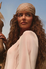 Headscarf in Tan Print