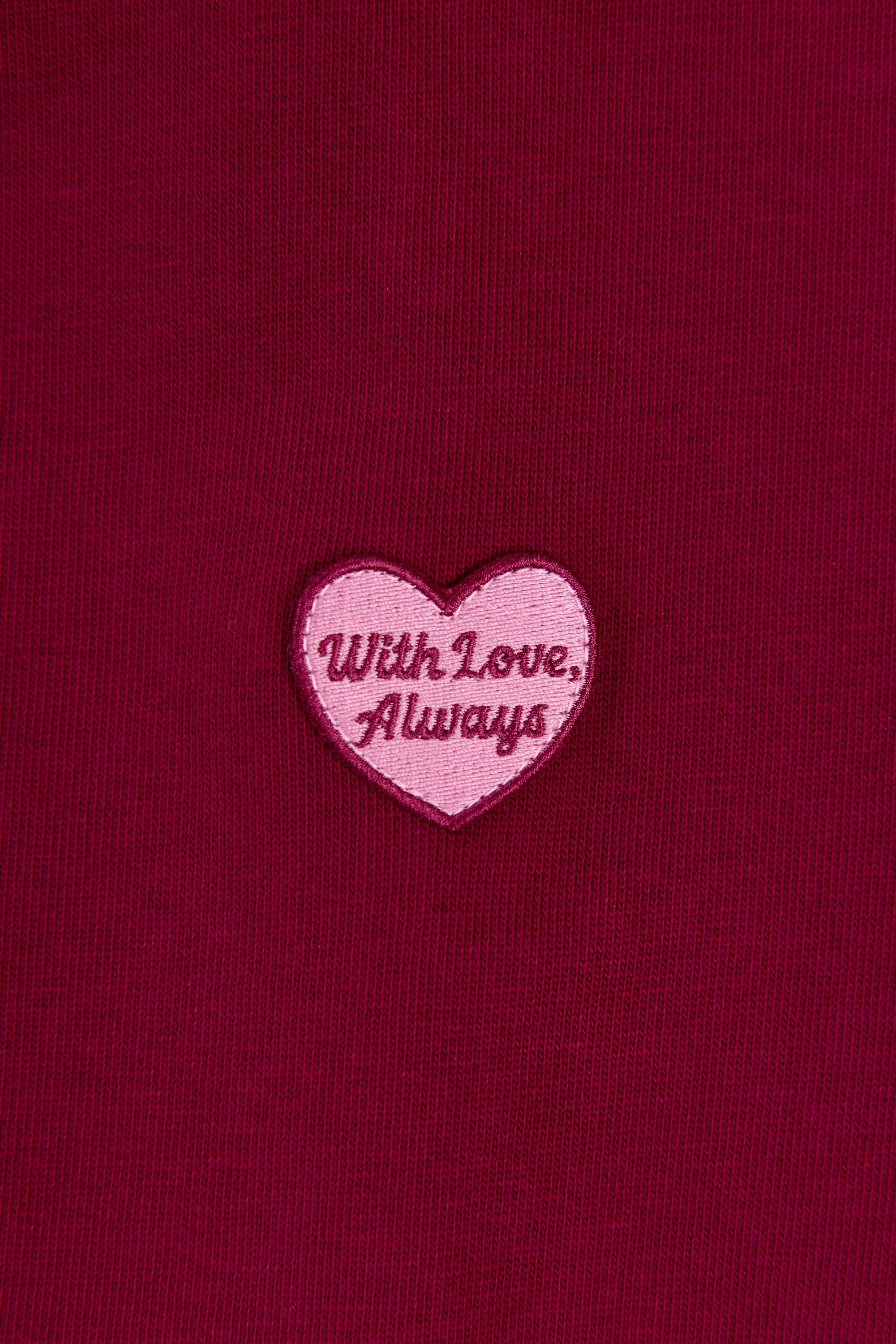 Cropped Zip-Up Hoodie in Burgundy